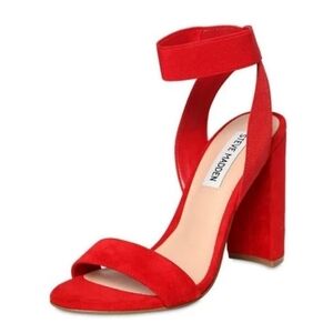 Steve Madden Celebrate Elastic & Suede Sandals in Red